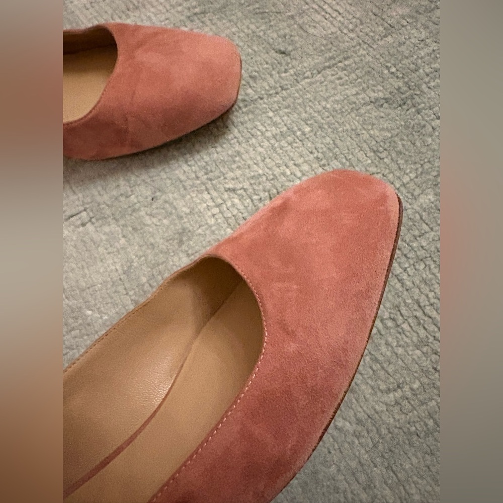 Valentino Dusty Pink Suede Ballet Flats 37.5 - Picture 6 of 15